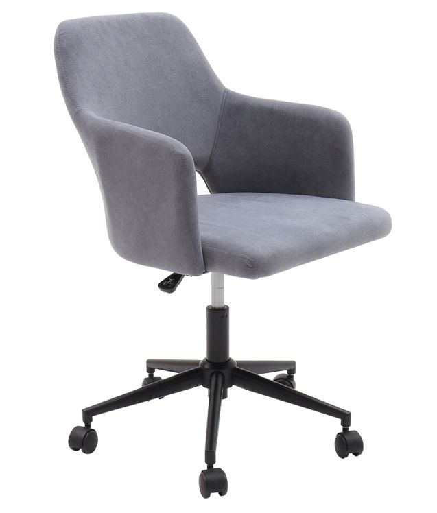 Vida Living Brixton Grey Office Chair Fabric Upholstered