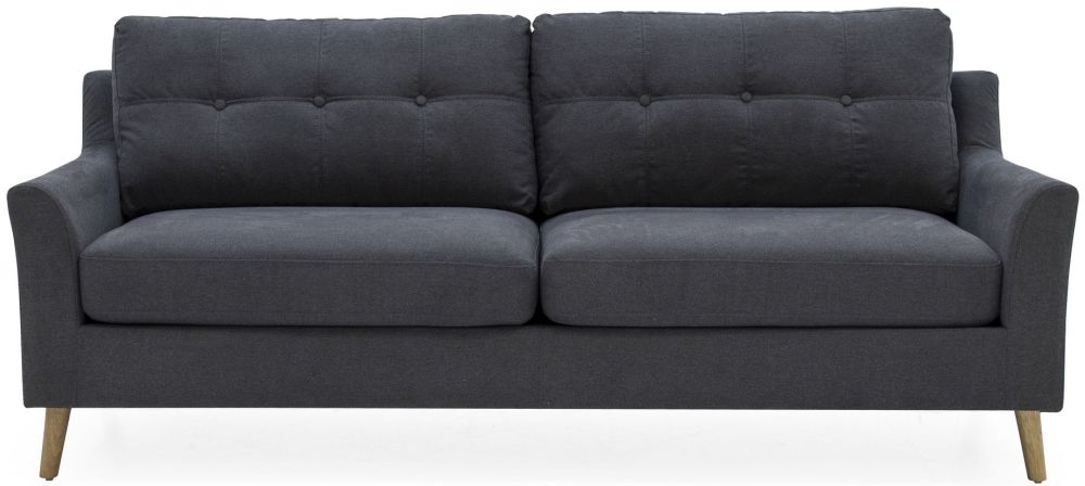 Vida Living Olten Charcoal Fabric 3 Seater Sofa