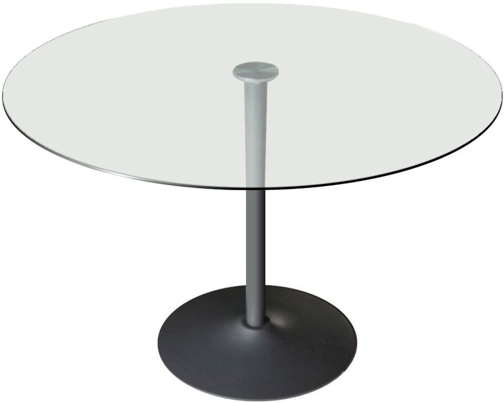 Vida Living Orbit Grey And Glass 100cm Round Dining Table
