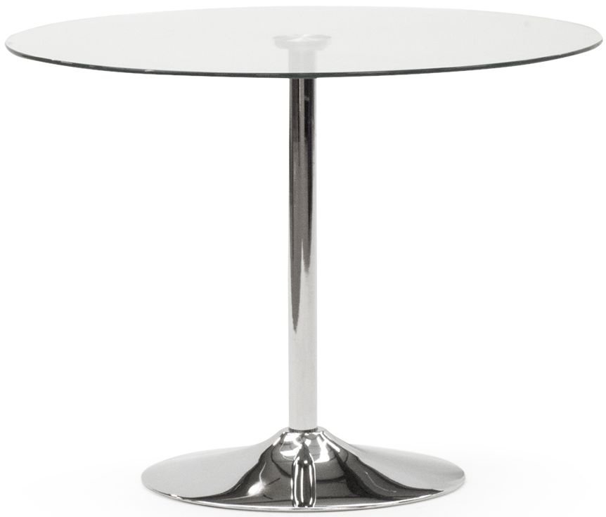 Vida Living Orbit 90cm Clear Glass Round Dining Table