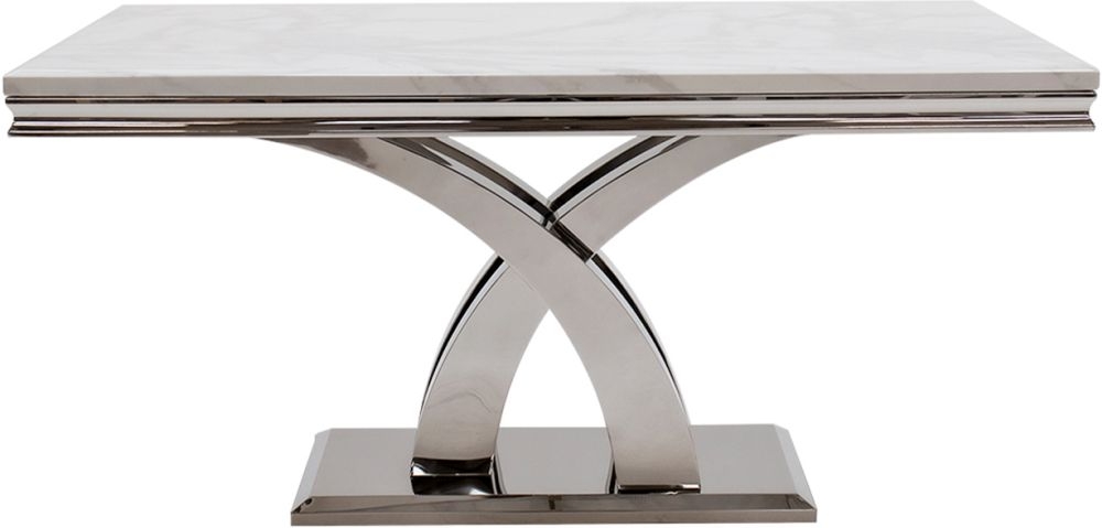 Vida Living Ottavia 160cm Bone White Marble Dining Table