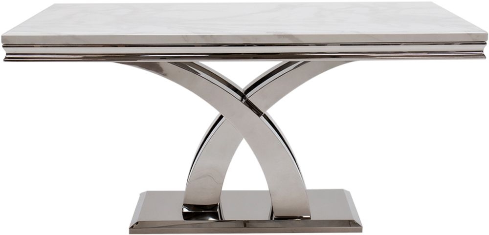 Vida Living Ottavia 180cm Bone White Marble Dining Table