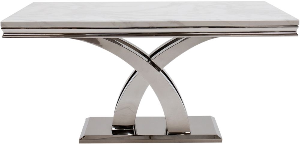 Vida Living Ottavia 200cm Bone White Marble Dining Table