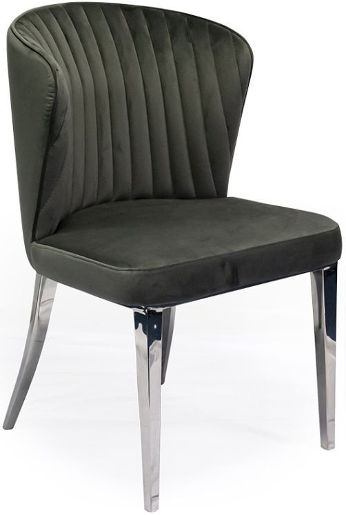 Vida Living Ottavia Grey Velvet Dining Chair Sold In Pairs