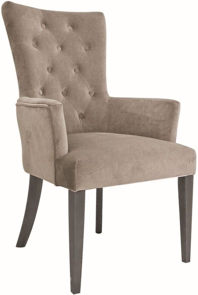 Vida Living Pembroke Taupe Velvet Armchair Sold In Pairs