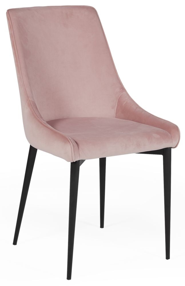 Vida Living Peyton Blush Velvet Fabric Dining Chair Sold In Pairs