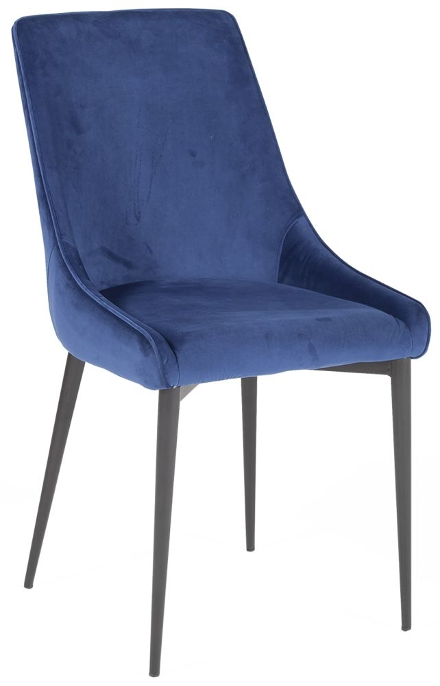 Vida Living Peyton Navy Velvet Fabric Dining Chair Sold In Pairs