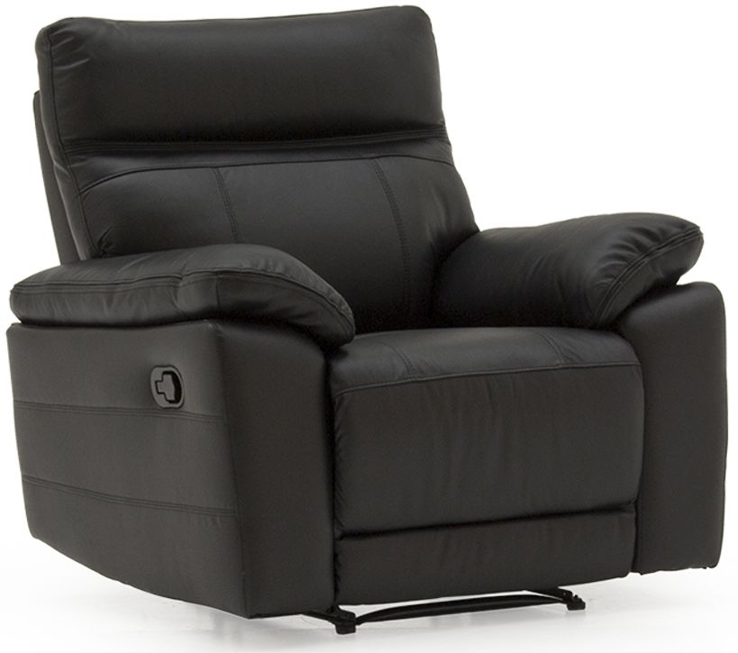 Vida Living Positano Black Leather Recliner Chair