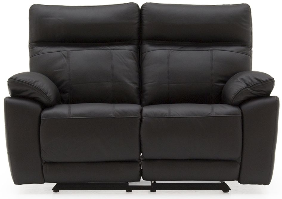 Vida Living Positano Black Leather 2 Seater Recliner Sofa