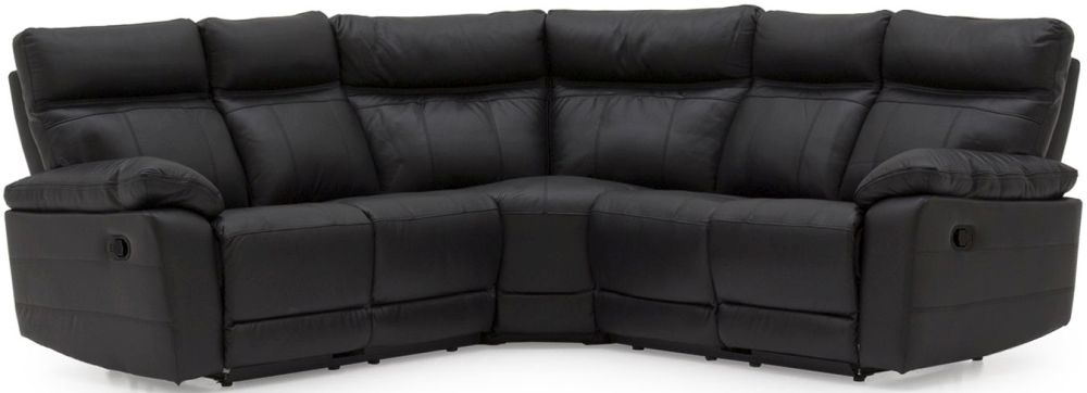 Vida Living Positano Black Leather Corner Sofa