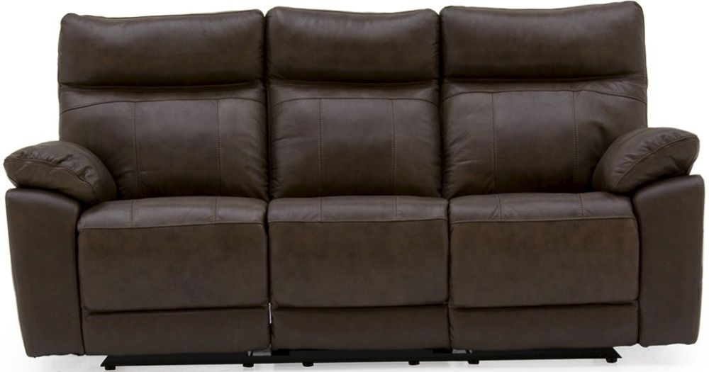 Vida Living Positano Brown Leather 3 Seater Recliner Sofa