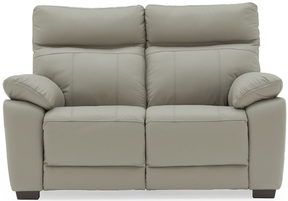 Vida Living Positano Light Grey Leather 2 Seater Sofa