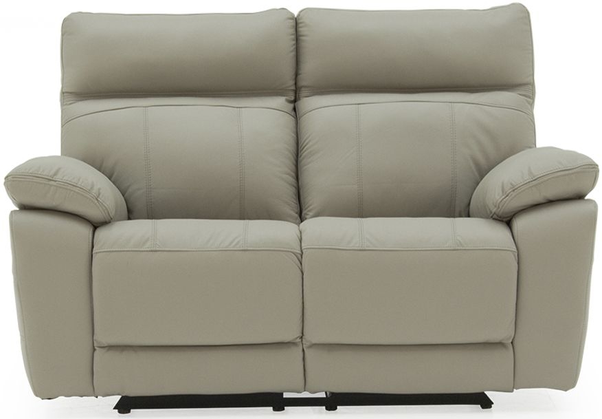 Vida Living Positano Light Grey Leather 2 Seater Recliner Sofa