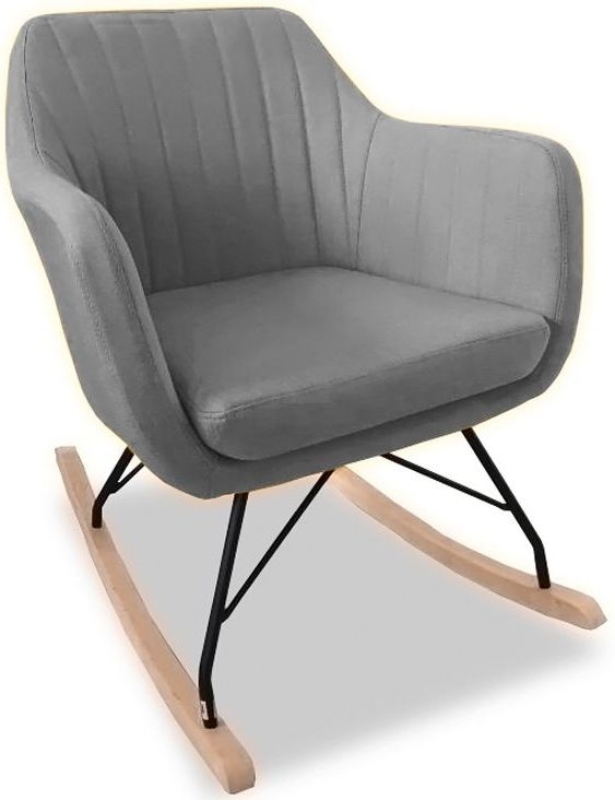 Vida Living Katell Light Grey Fabric Rocking Chair