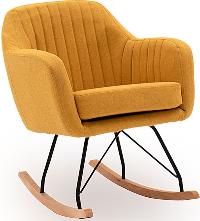 Vida Living Katell Mustard Fabric Rocking Chair