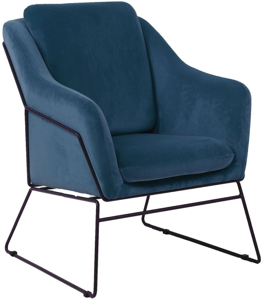 Vida Living Klaus Blue Velvet Accent Chair