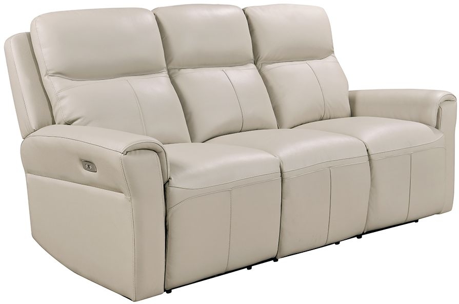 Vida Living Russo Stone Leather 3 Seater Electric Recliner Sofa