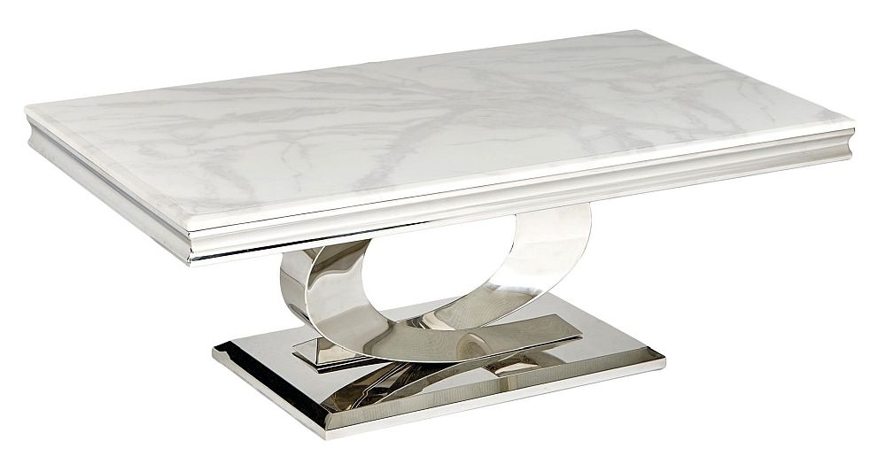 Vida Living Selene Bone White Marble Coffee Table