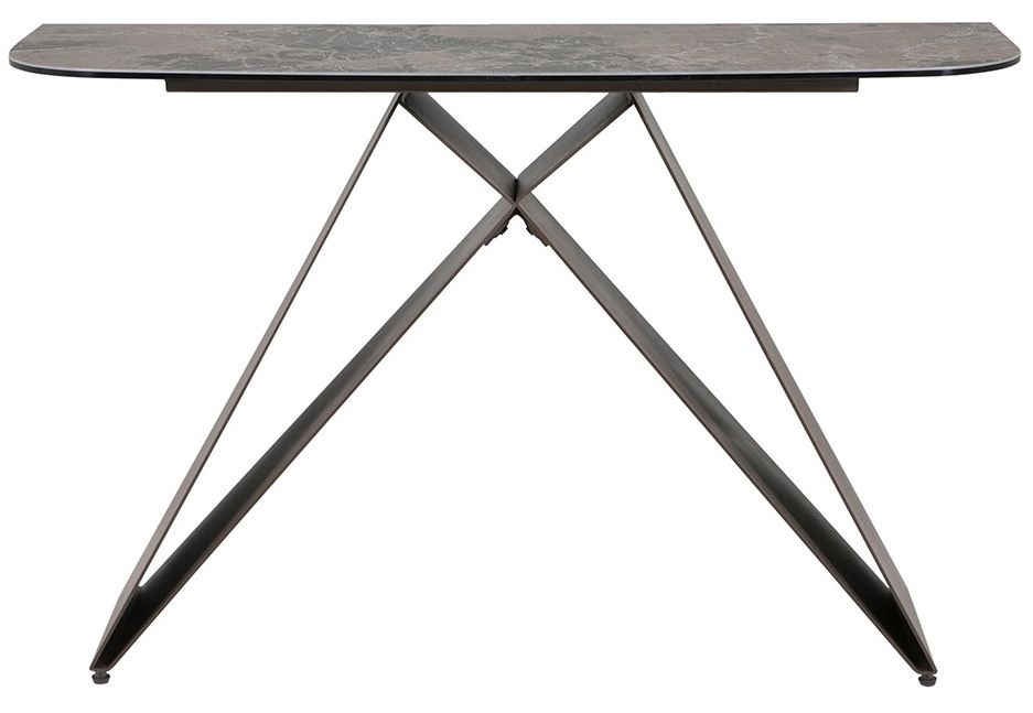 Vida Living Seti Ceramic Top Console Table With Espresso Brown Metal Base