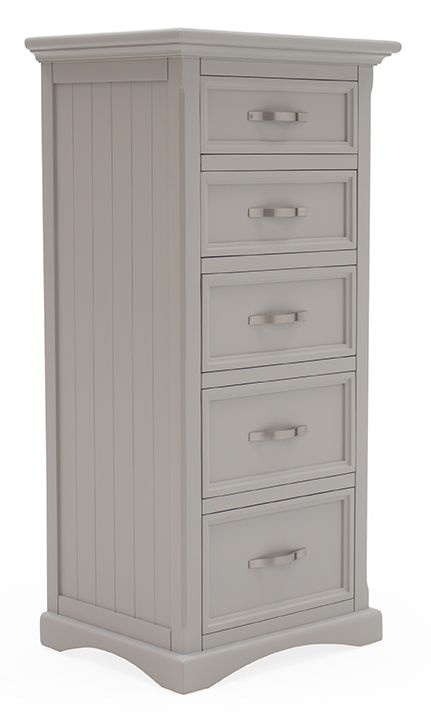 Vida Living Turner Grey Painted 5 Drawer Tall Chest