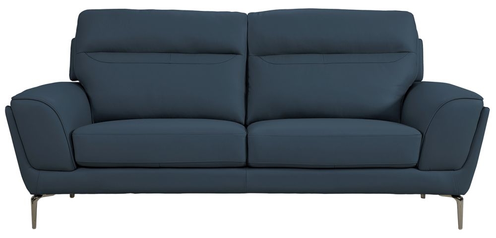 Vida Living Vitalia Indigo Leather 3 Seater Sofa