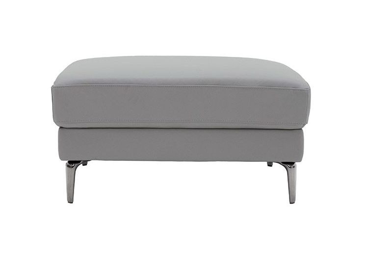 Vida Living Vitalia Light Grey Leather Footstool