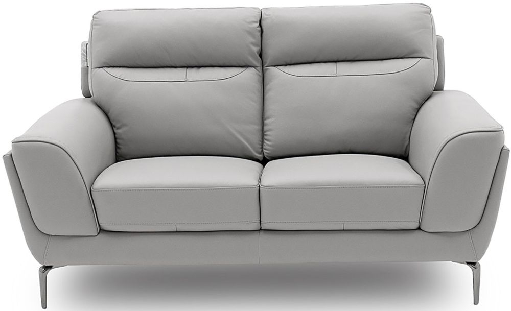 Vida Living Vitalia Light Grey Leather 2 Seater Sofa