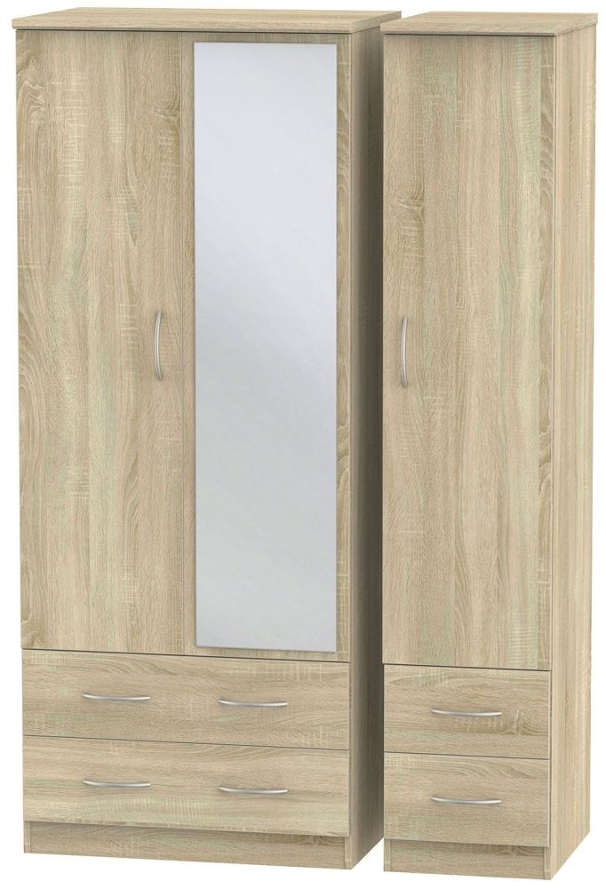 Avon Bardolino 3 Door 4 Drawer Mirror Wardrobe