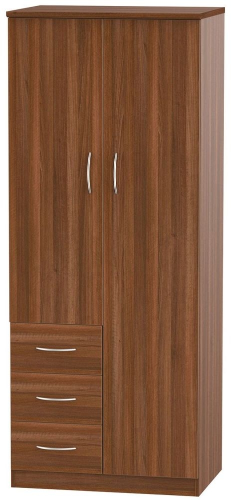 Avon Noche Walnut 2 Door 3 Drawer Wardrobe