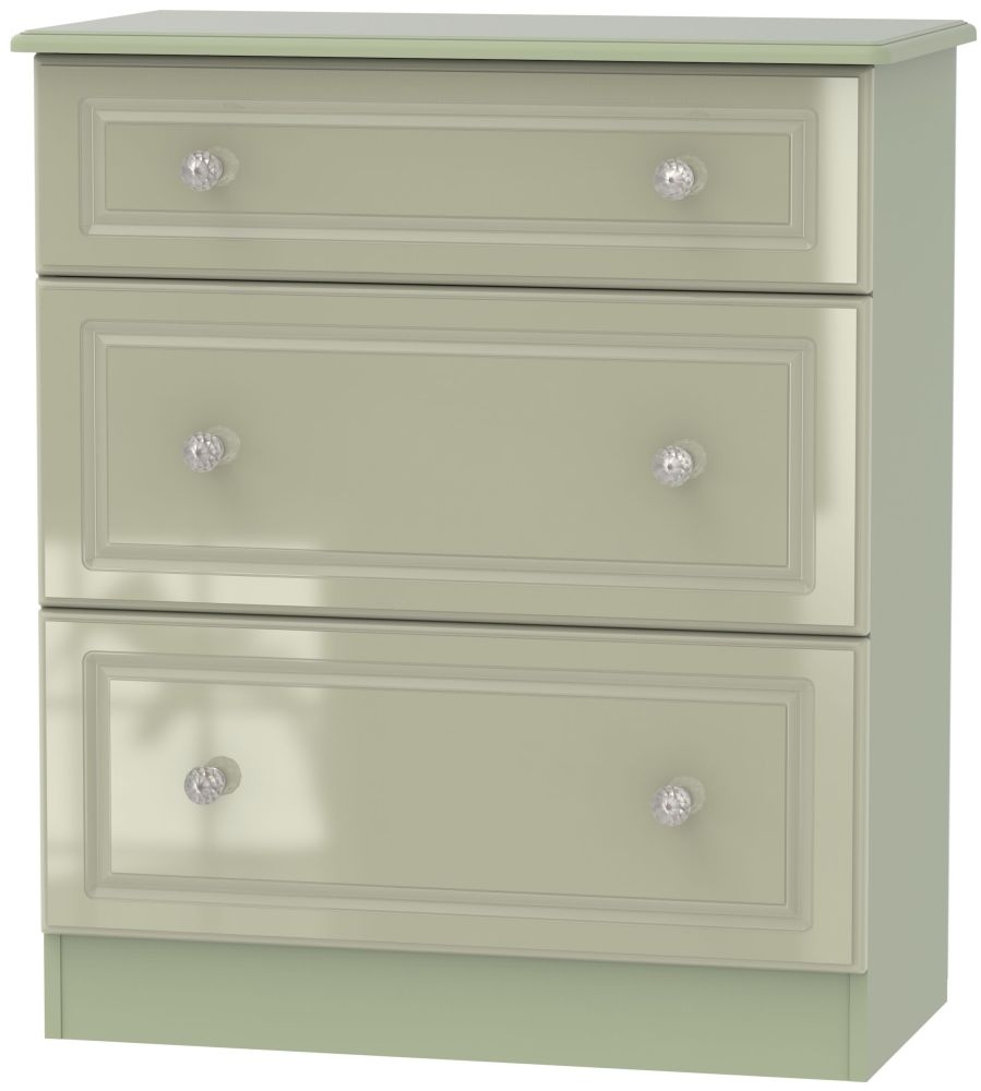 Balmoral High Gloss Mushroom 3 Drawer Deep Chest