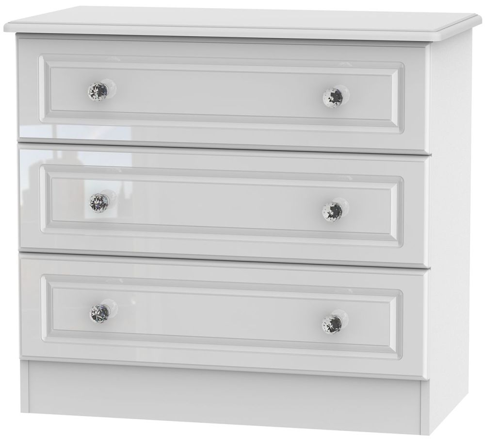 Balmoral High Gloss White 3 Drawer Chest