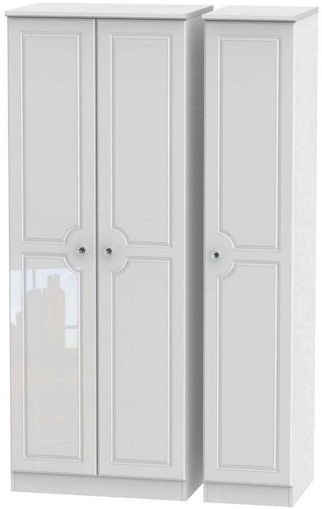 Balmoral High Gloss White 3 Door Tall Wardrobe