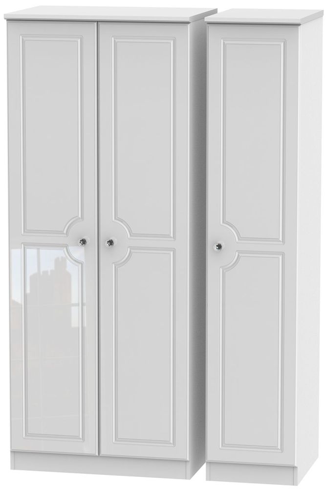 Balmoral High Gloss White 3 Door Wardrobe