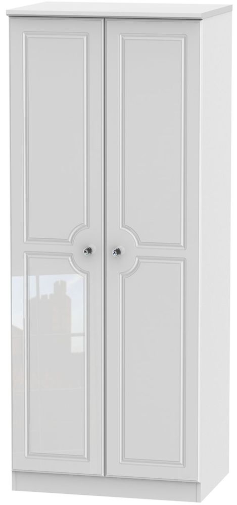 Balmoral High Gloss White 2 Door Wardrobe