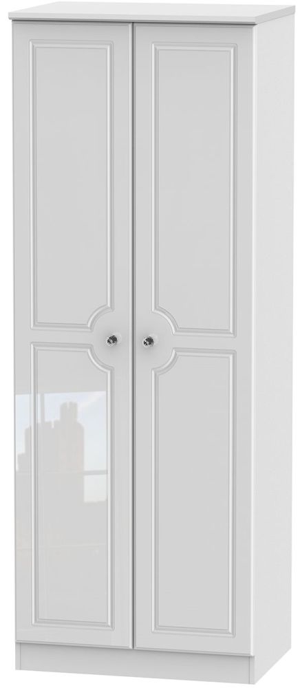 Balmoral High Gloss White 2 Door Tall Wardrobe