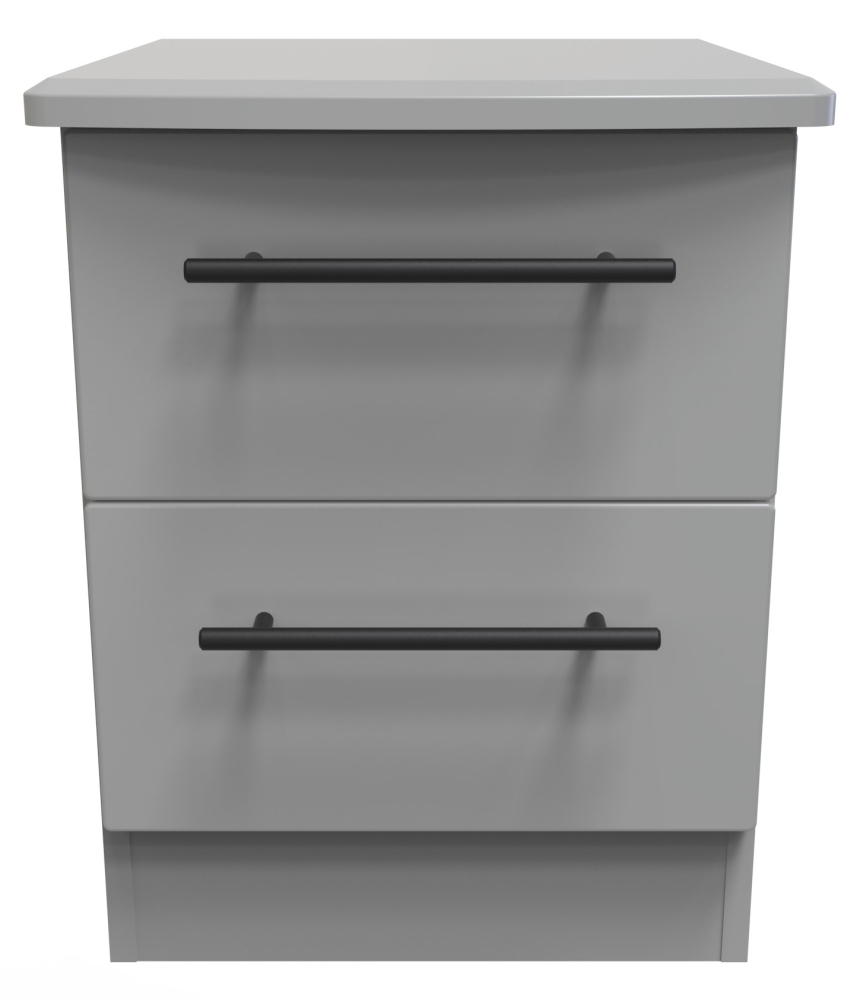 Beverley Dusk Grey 2 Drawer Bedside Cabinet