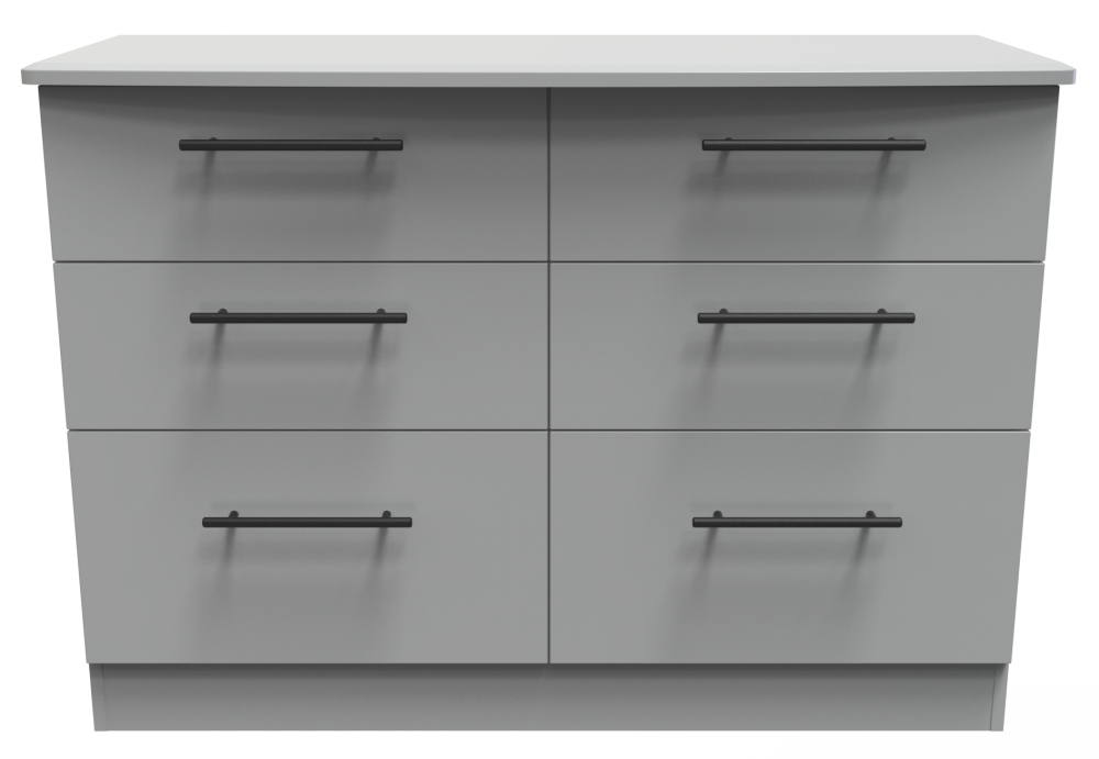 Beverley Dusk Grey 6 Drawer Midi Chest