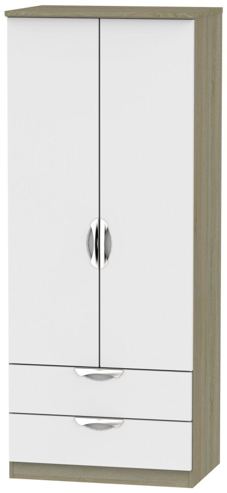 Camden 2 Door 2 Drawer Wardrobe Grey And Darkolino