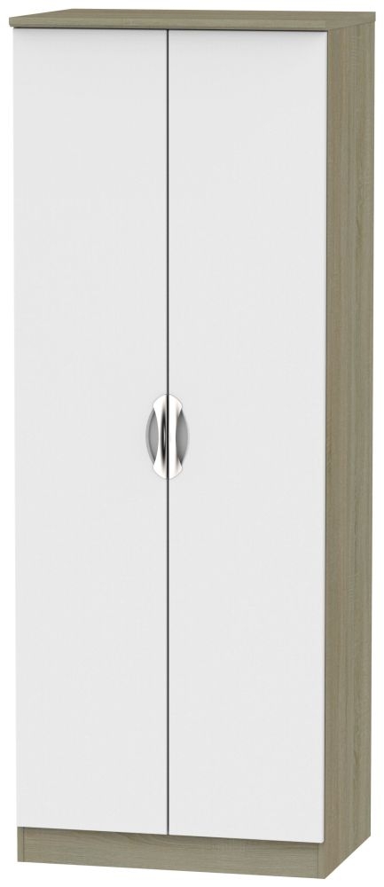 Camden 2 Door Tall Wardrobe Grey And Darkolino