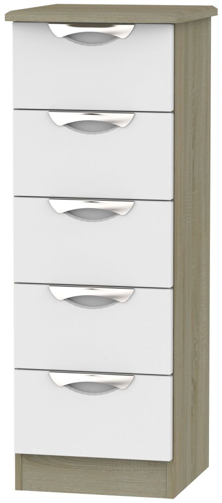 Camden 5 Drawer Tall Chest Grey And Darkolino