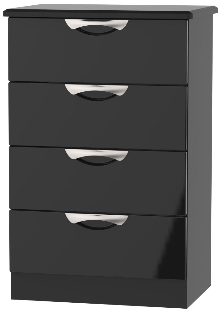 Camden High Gloss Black 4 Drawer Midi Chest