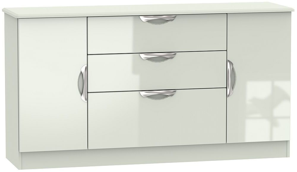 Camden High Gloss Kaschmir 2 Door 3 Drawer Wide Sideboard