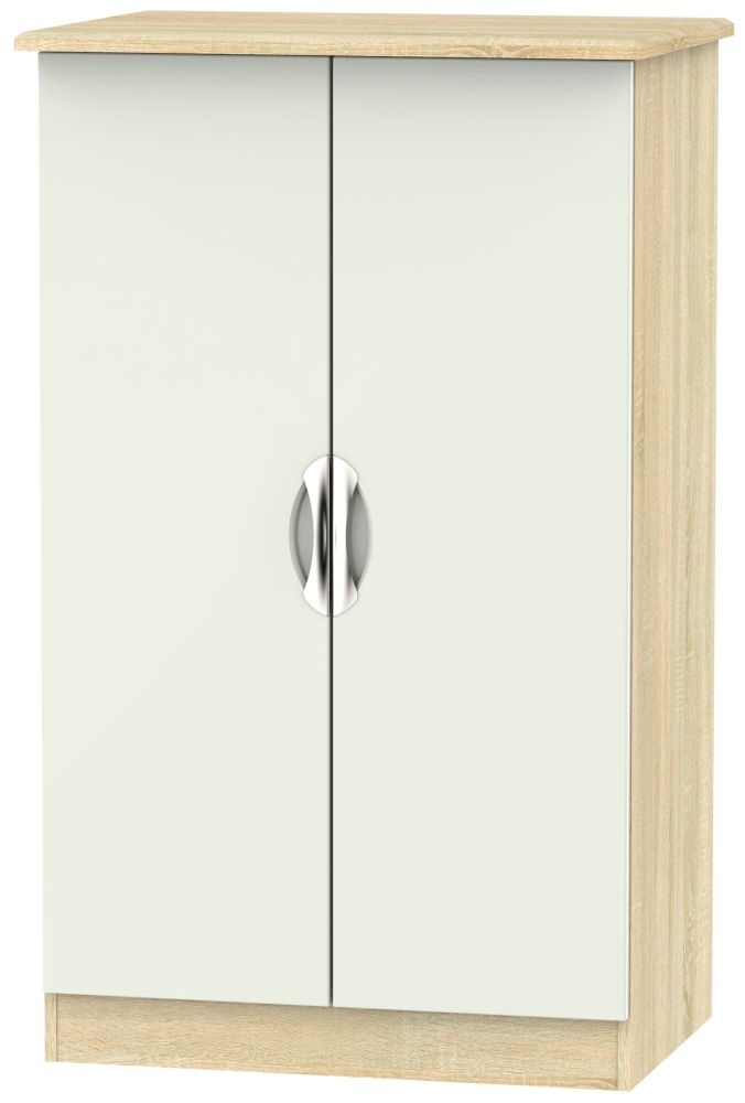 Camden 2 Door Midi Wardrobe High Gloss Kaschmir And Bardolino