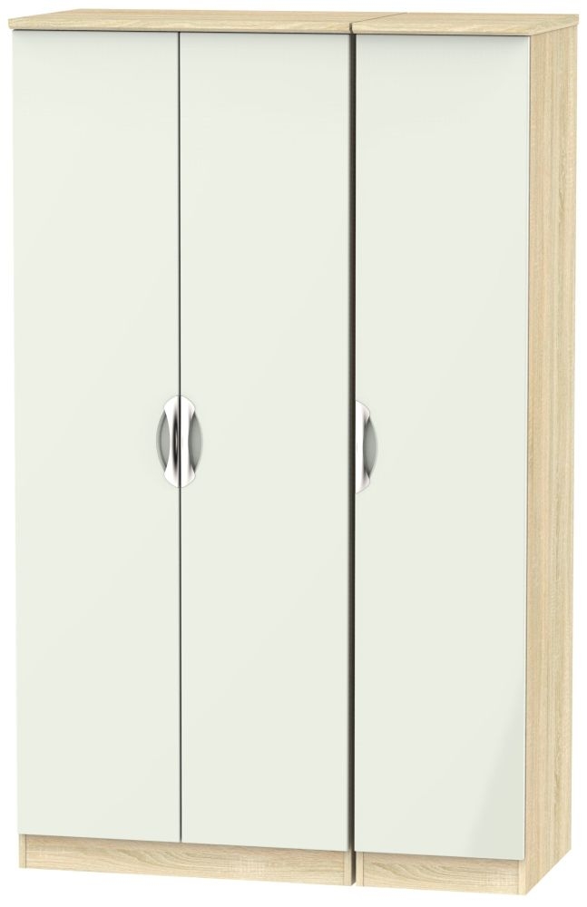 Camden 3 Door Wardrobe High Gloss Kaschmir And Bardolino