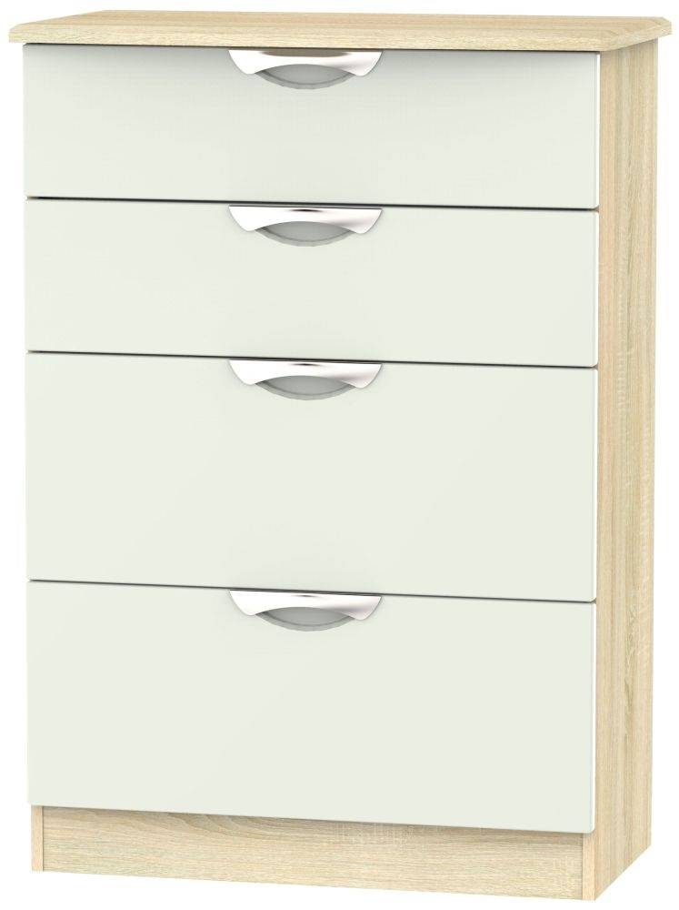 Camden 4 Drawer Deep Chest High Gloss Kaschmir And Bardolino