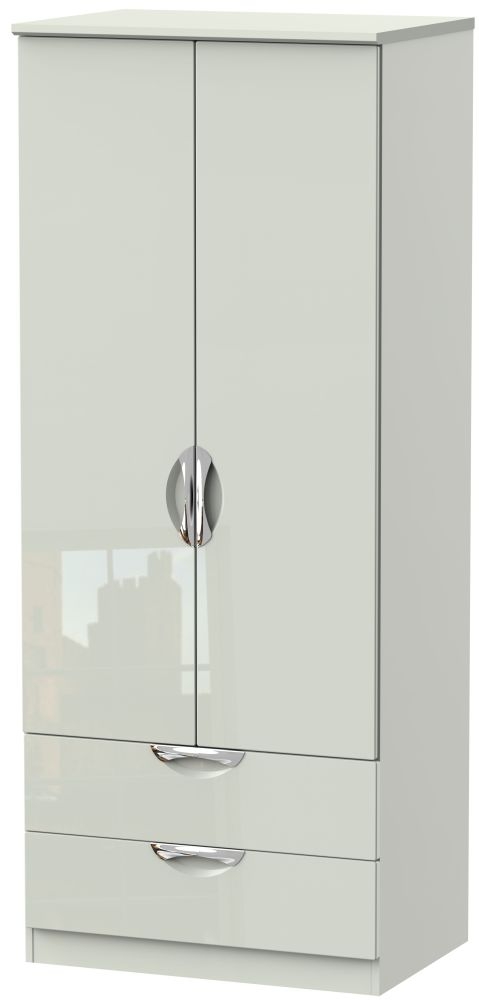 Camden High Gloss Kaschmir 2 Door 2 Drawer Wardrobe