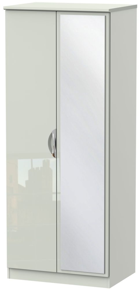 Camden High Gloss Kaschmir 2 Door Mirror Wardrobe