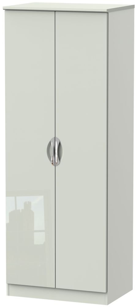 Camden High Gloss Kaschmir 2 Door Tall Plain Wardrobe