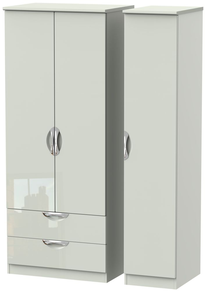 Camden High Gloss Kaschmir 3 Door 2 Left Drawer Wardrobe