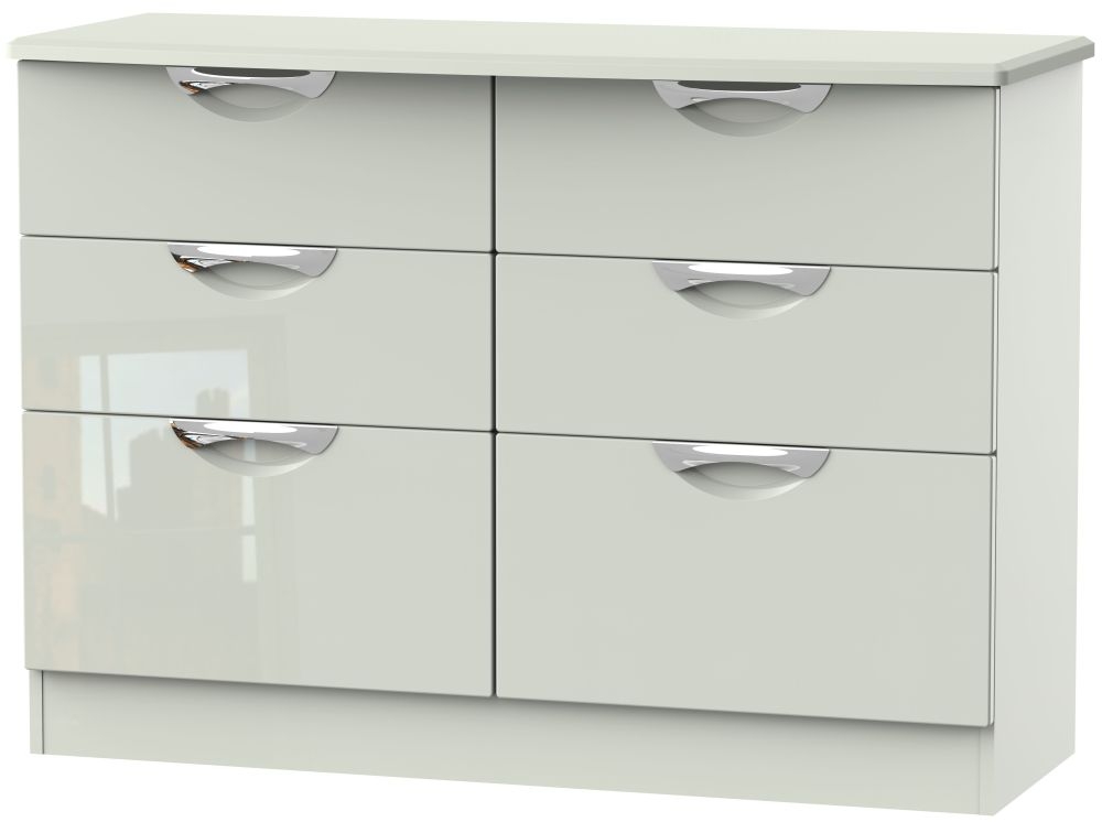 Camden High Gloss Kaschmir 6 Drawer Midi Chest